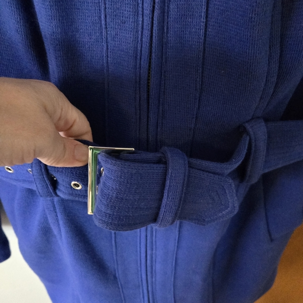 INC International Concepts Royal Blue Trench Coat Size XS. - Picture 3 of 6